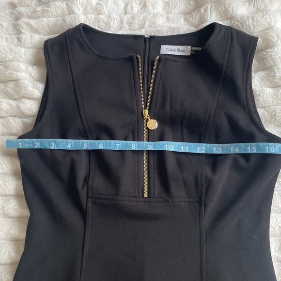 Calvin Klein Classic Black Dress with Gold Zipper Size 4 - Picture 9 of 10